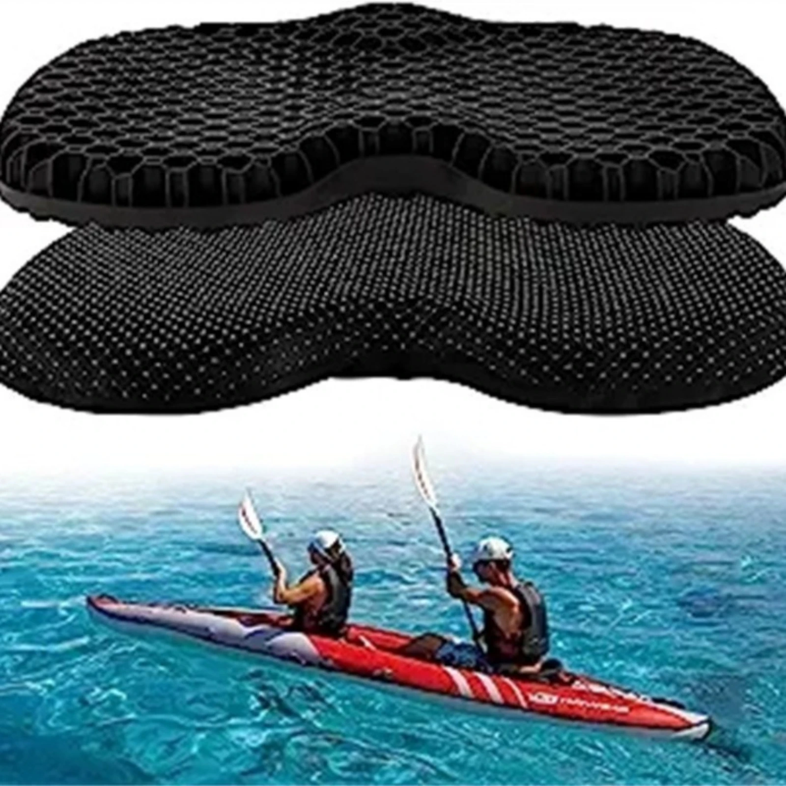 Kayak Seat Cushion with Zipper Cover Contoured Kayak Seat Cushion with Non-Slip Bottom Pressure Relief Supportive for Kayakers