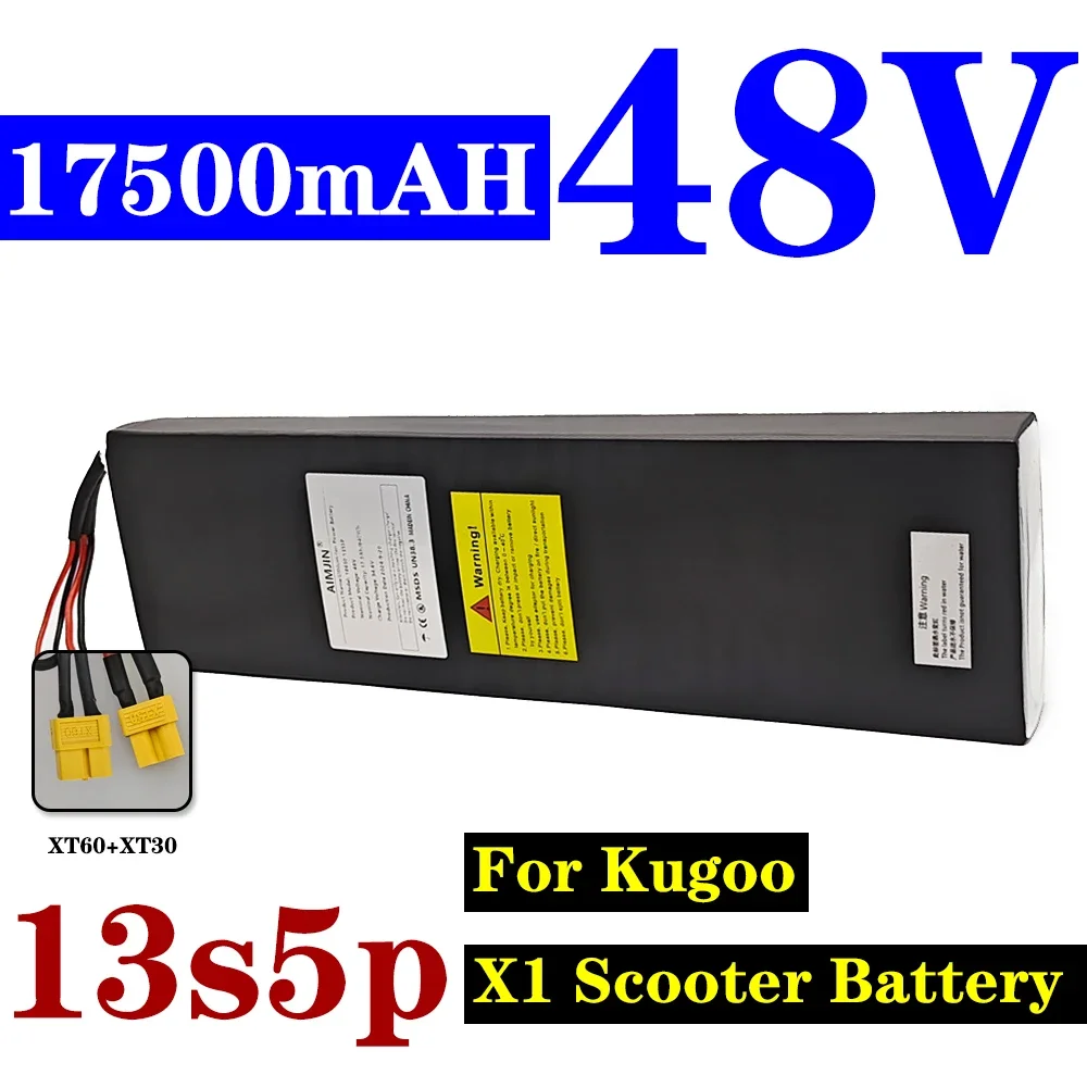 

48V For Kugoo X1/X1Plus Electric Scooter Lithium 13s5p Battery Pack 17.5Ah with BMS Replacement Lithium-ion Power for Scooters