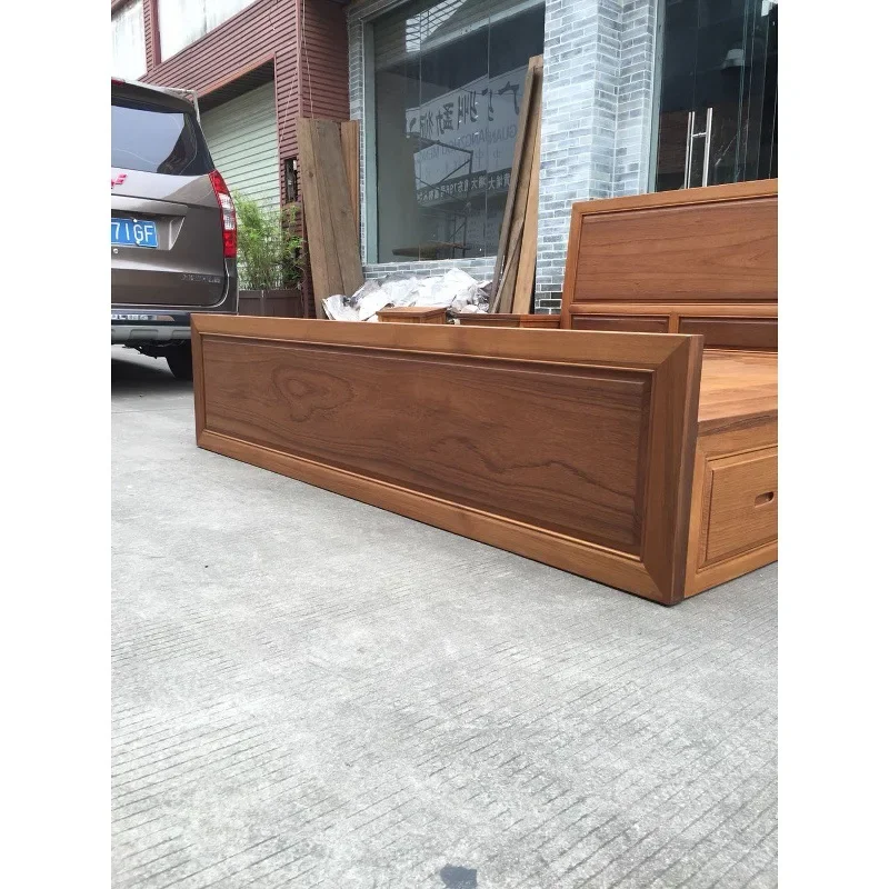 Teak, solid wood, large bed, full pomelo, box, bed