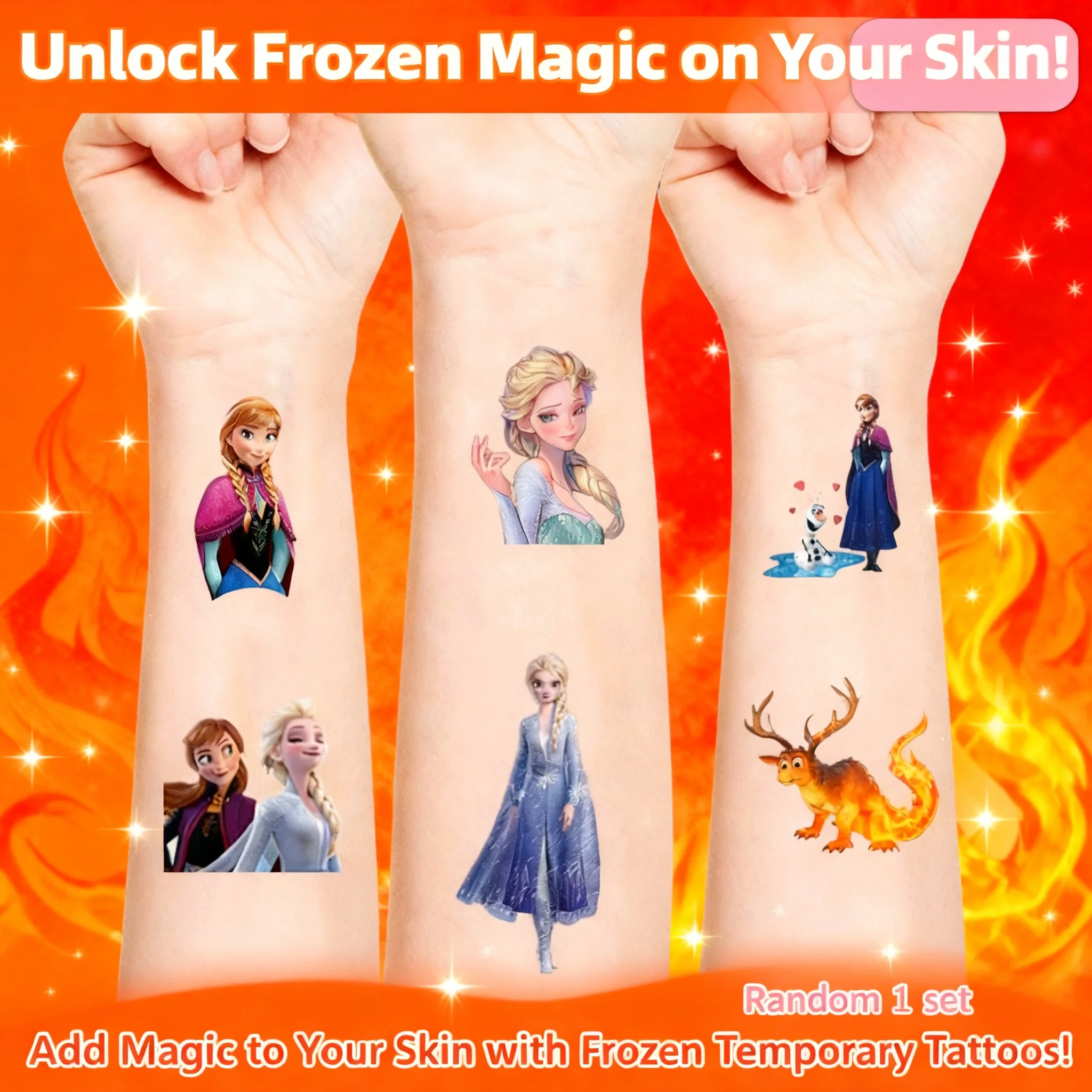 

Frozen Anna Elsa Original Tattoo Sticker Anime Action Figure Princess Kawaii Kids Girls Birthday Gift Party Supplies 1PCS