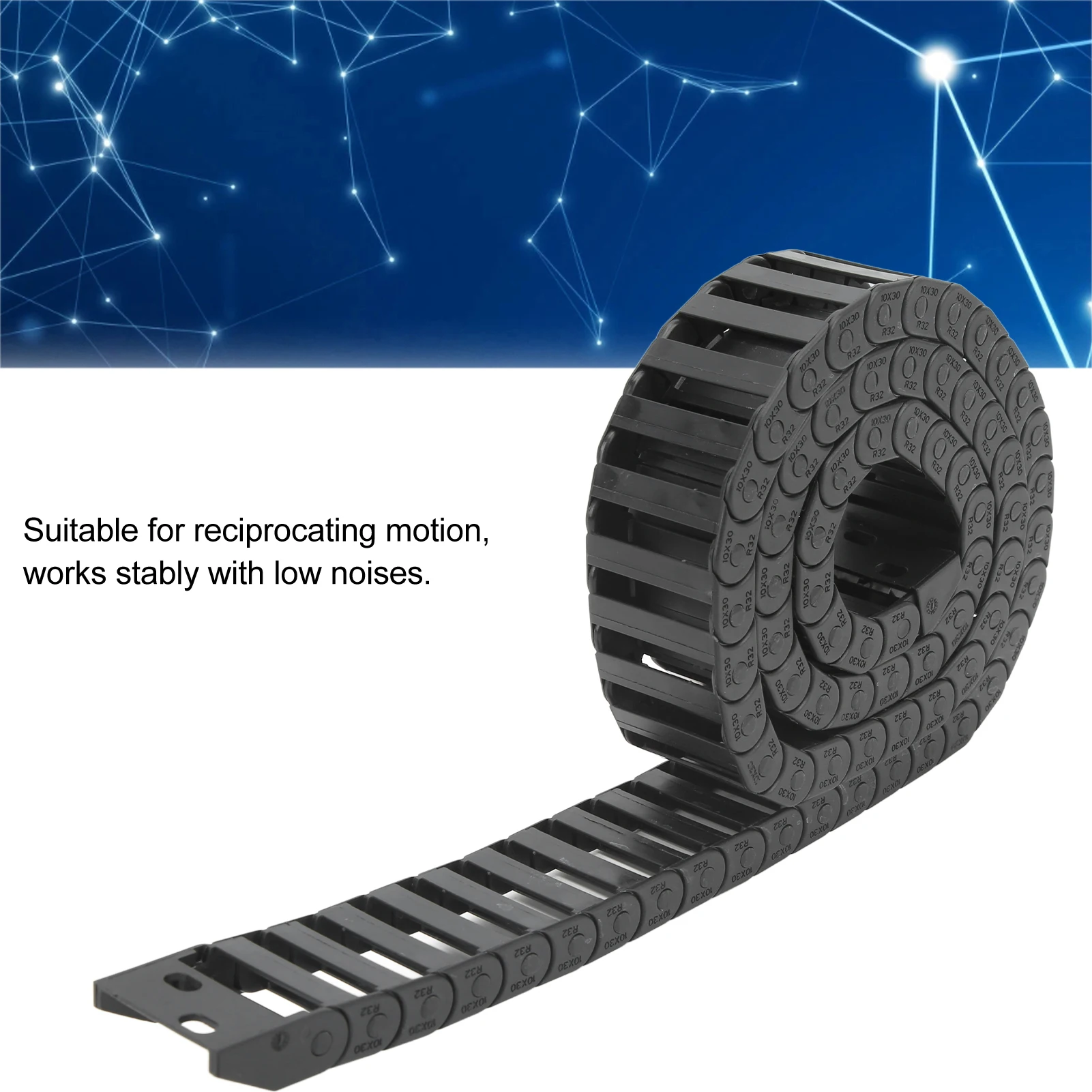 Cable Drag Chain Cable Drag Chain Wire Carrier 10x30mm Internal Size 1m Length with End Connector for CNC