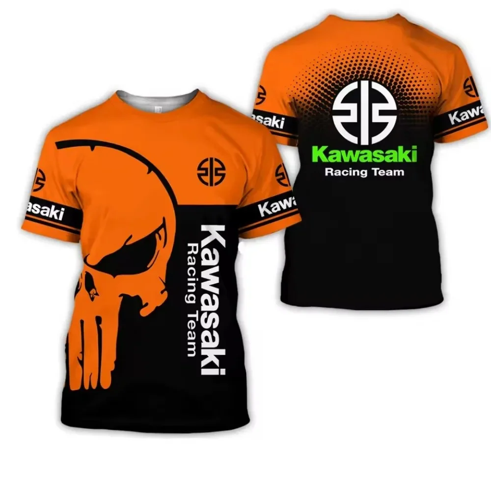 

Kawasaki T-shirt, printed T-shirt, quick drying, sweat absorbing, loose and comfortable fashionable motorcycle clothing
