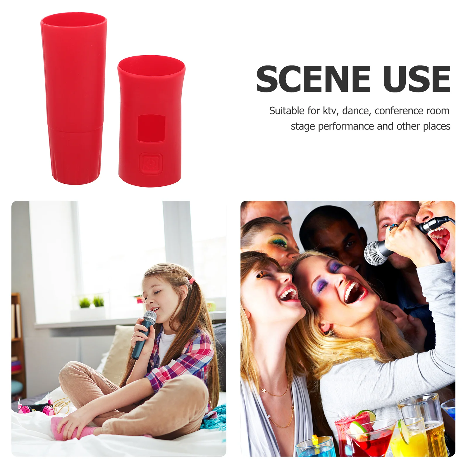 

1Set Wireless Microphone Handle Protective Case Silicone Cover Sleeve for Cordless Handheld Mic Compatible S-320 Ktv Party