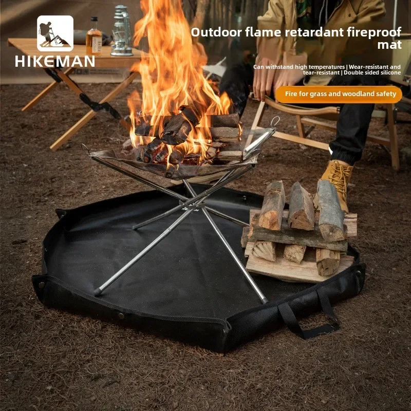 

Camping Fire Mat Outdoor Camping Barbecue Campfire Picnic Flame Retardant Fire Cloth High Temperature Resistant Silicone Mat