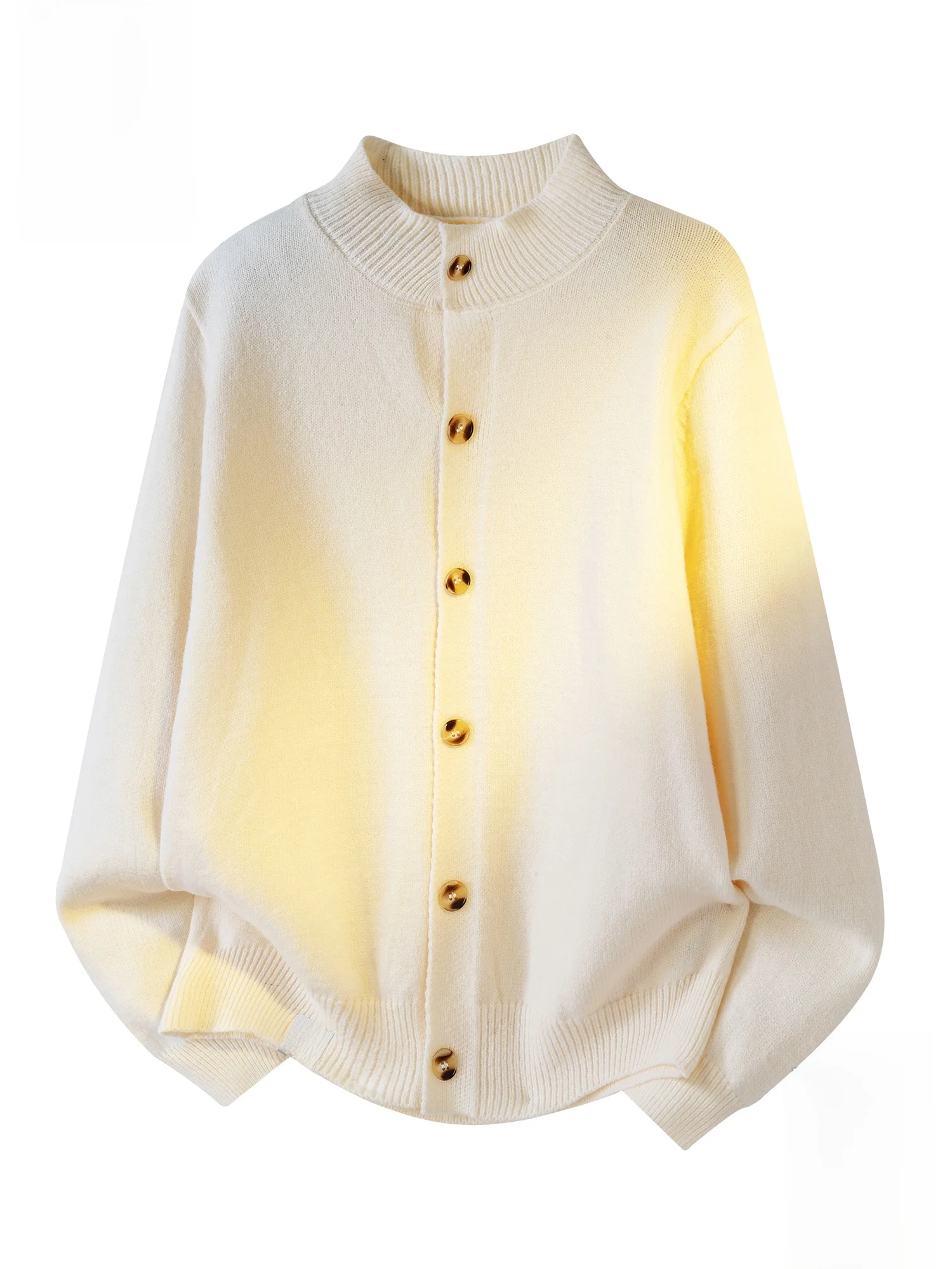 

PaulFrank M Loose Knitted Pure Color Stand Collar Button Sweater Autumn Winter Casual Sle Comfortable Warm Outerwear