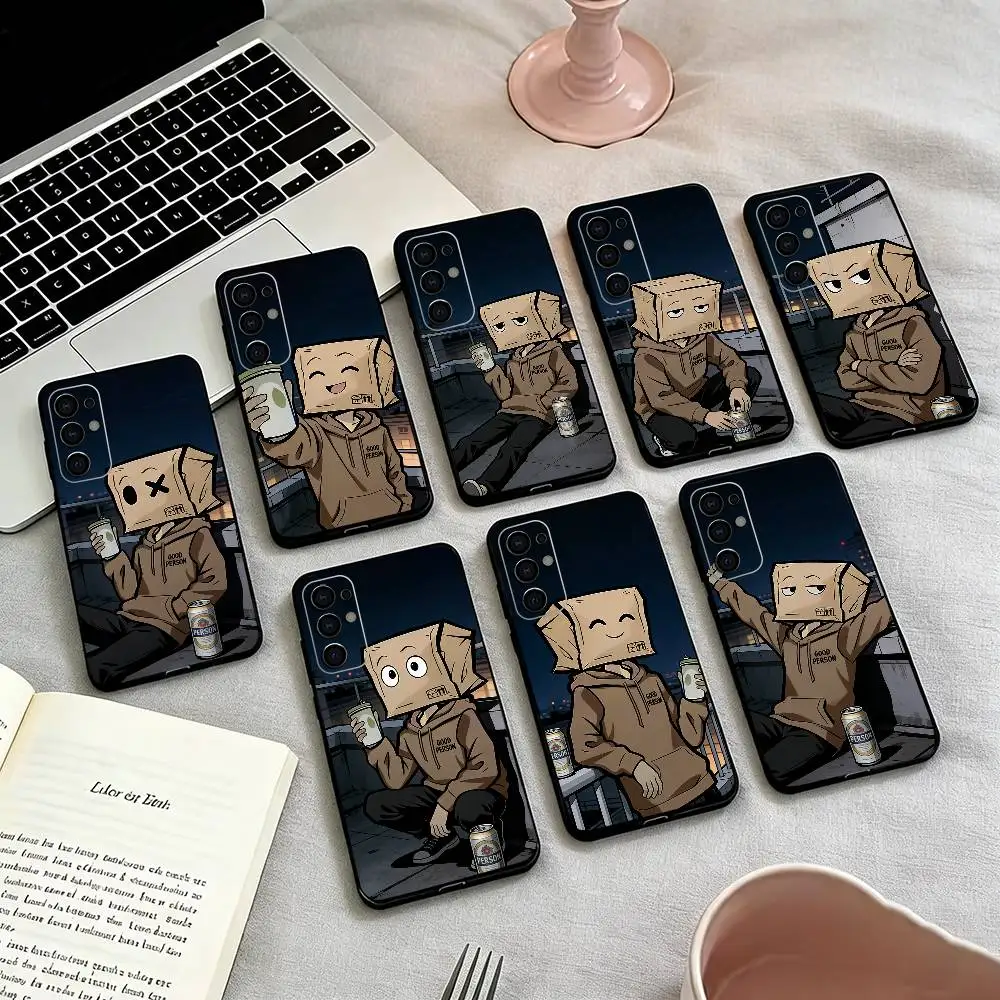 

Cartoon Paper Man Phone Case For Samsung S25,S24,S21,S22,S23,S30,Ultra,S20,Plus,Fe,Soft Silicone Black Cover