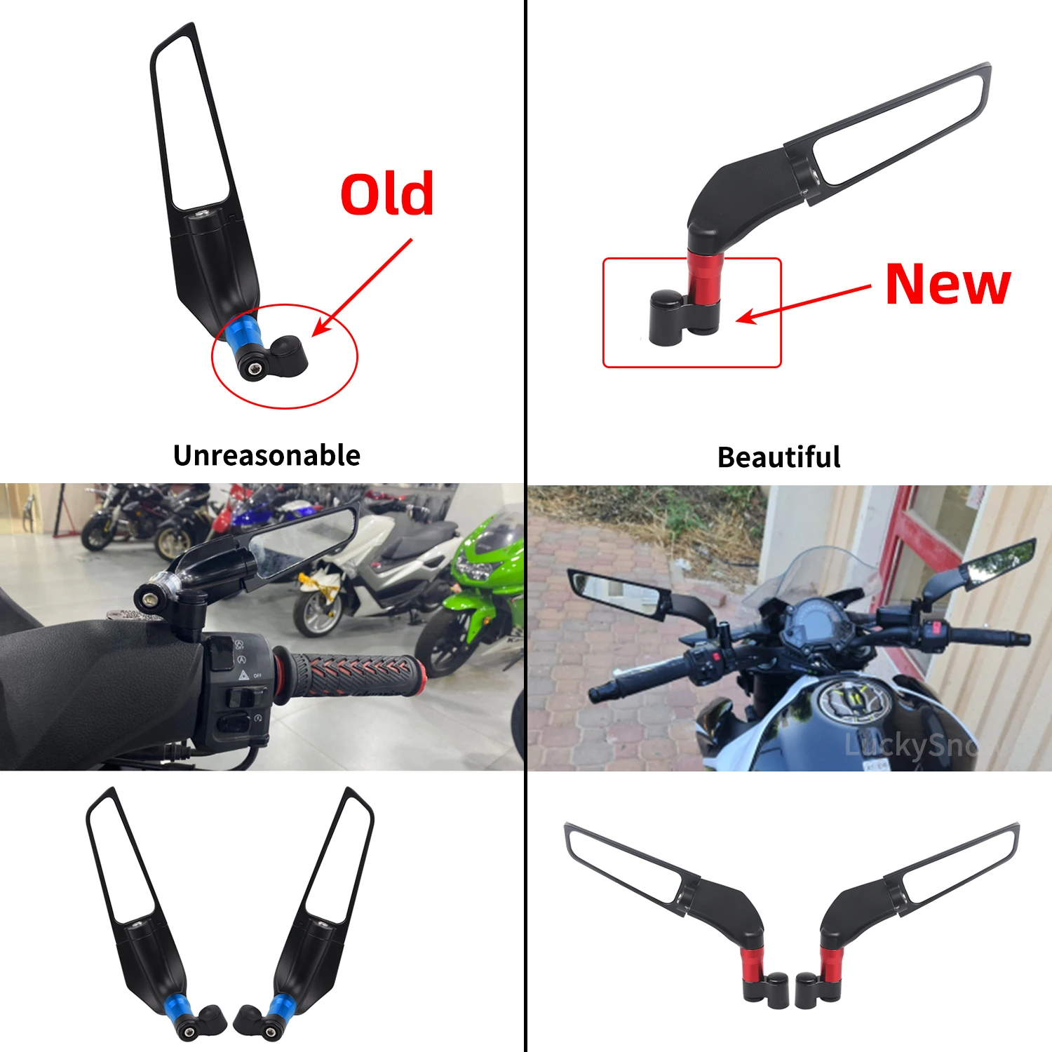 For BMW C400X C400GT LX350T R NineT R18 R1200GS Universal Motorcycle Mirror Wind Wing side Rearview Reversing mirror Accesorios