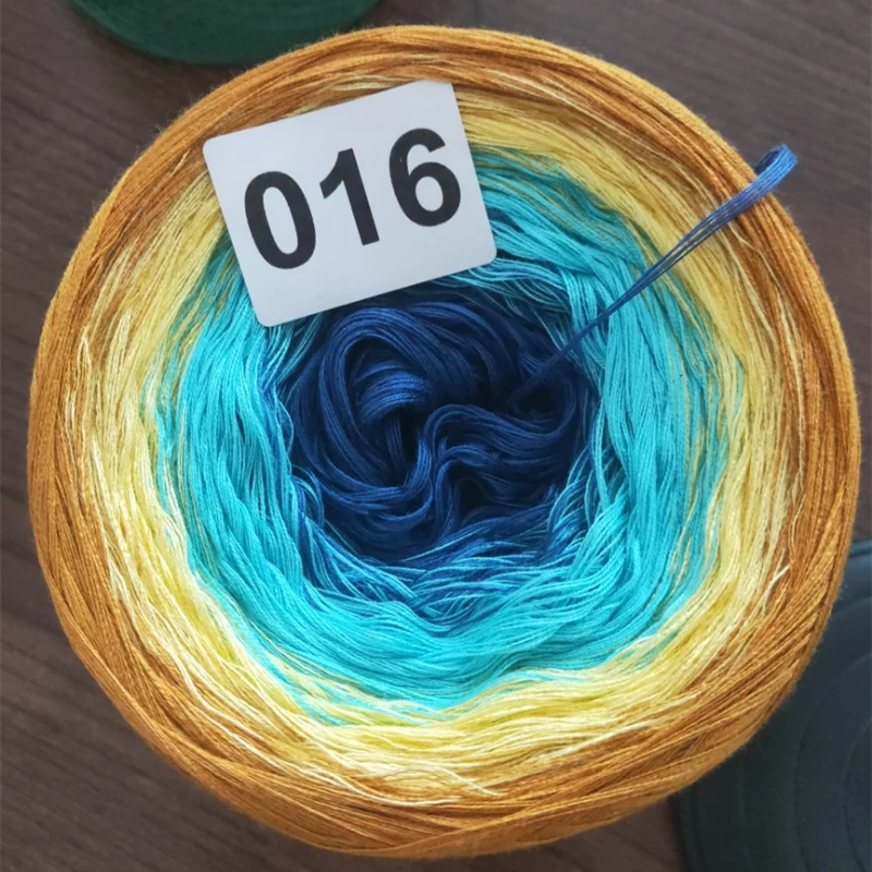 300g Mercerized Cotton Gradient Color Cake Fairy Line Spring/Summer Crochet Yarn Clothes Shawl Skirt Lacre DIY Soft Cake Yarn