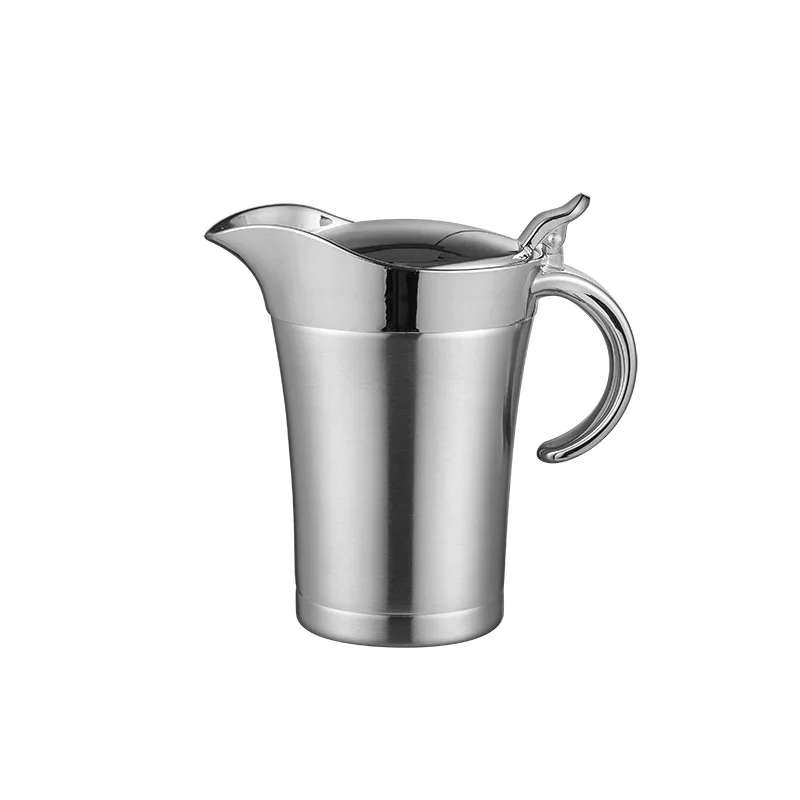 304 Stainless Steel Gravy Boat Steak Sauce Pot Hot-selling Western Steak Tomato Sauce Bottle Double-layer Insulating Seasoning