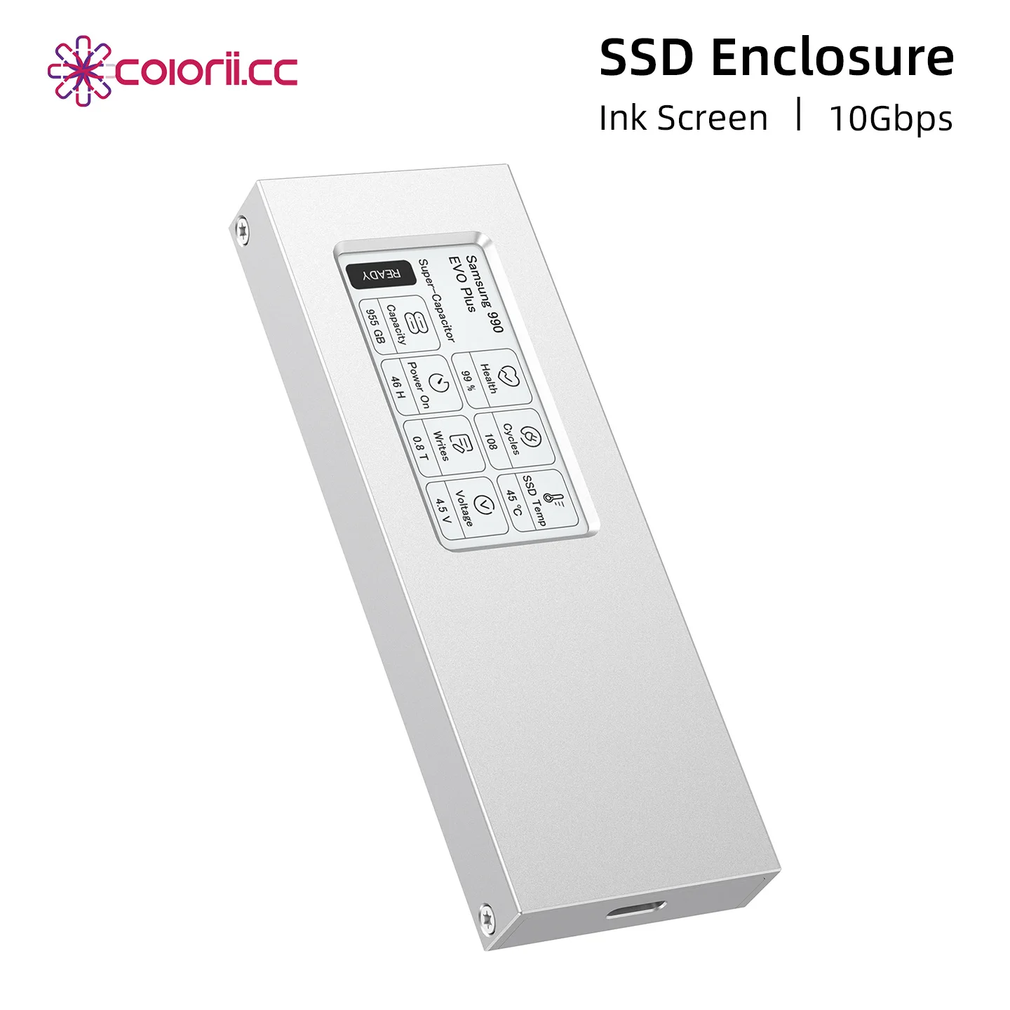 m2-nvme-ssd-enclosure-with-e-ink-display-10gbps-ink-screen-aluminum-external-ssd-case-for-windows-pc-macbook-laptop-desktop