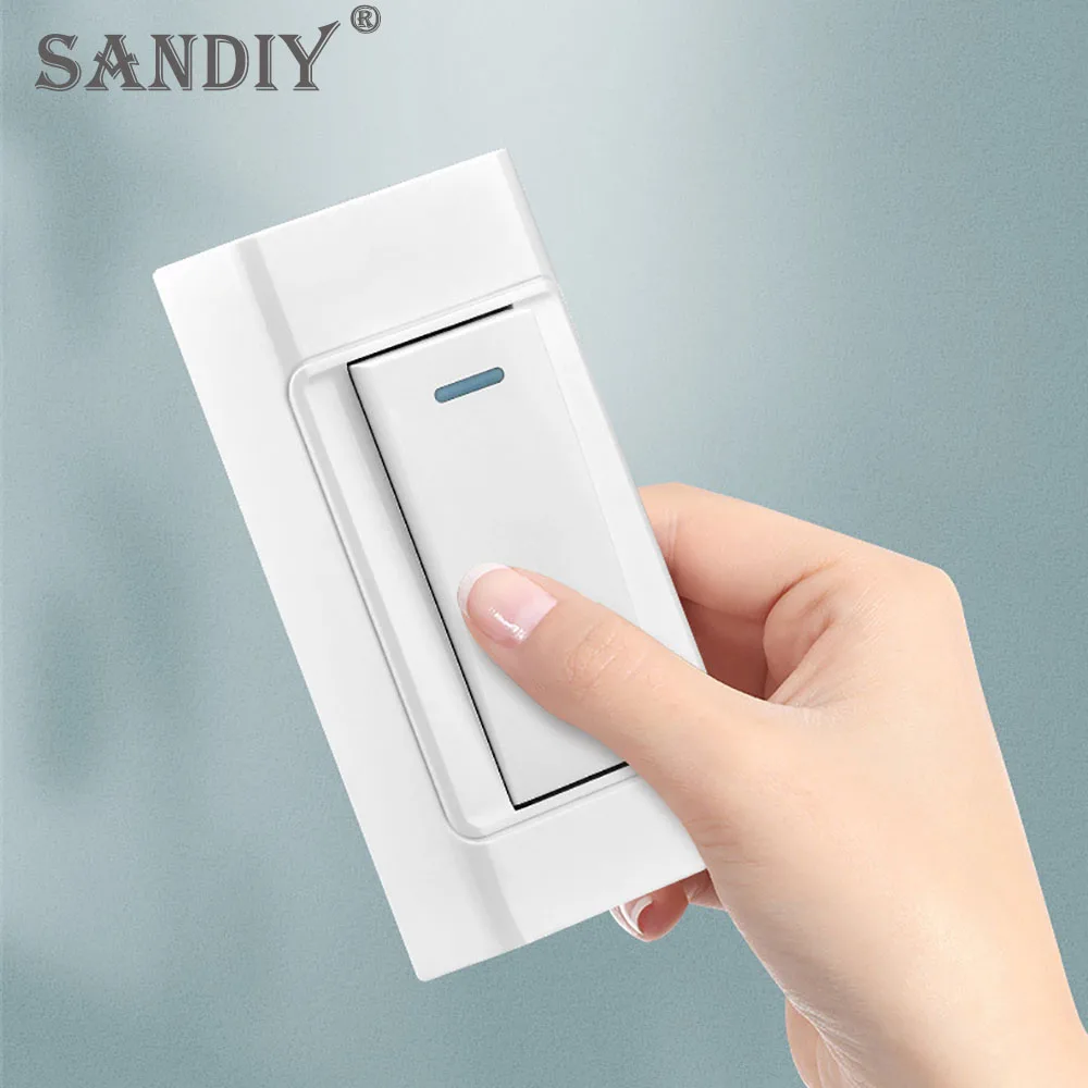 1Gang Surface Mount Switch Wire Hanging Installation Bedside On/Off Control Lamp Grey Panel Wall Interruptor Light Controller