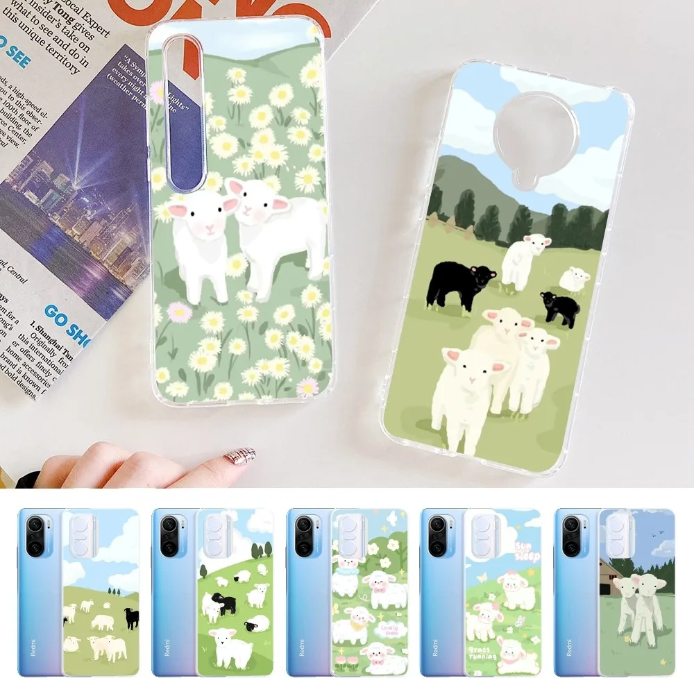 

Cute Lamb Sheep Phone Case for Samsung S21 A10 for Redmi Note 7 9 for Huawei P30Pro Honor 8X 10i Cover