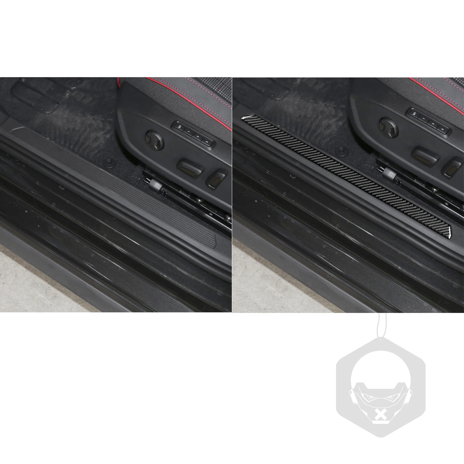 Real Carbon Fiber Car Door Steps Trim Cover Soft Sticker For Volkswagen Golf Mk8 2021 2022 2023 2024 2025 2026