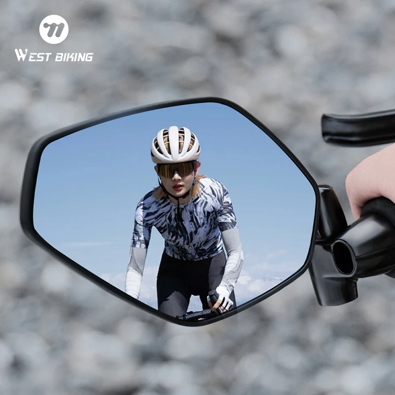 

WEST BIKING 1 шт., левое зеркало заднего вида для велосипеда, антибликовое зеркало заднего вида HD 360 ° Регулируемое левое зеркало велосипеда подходит для руля 16-21 мм.