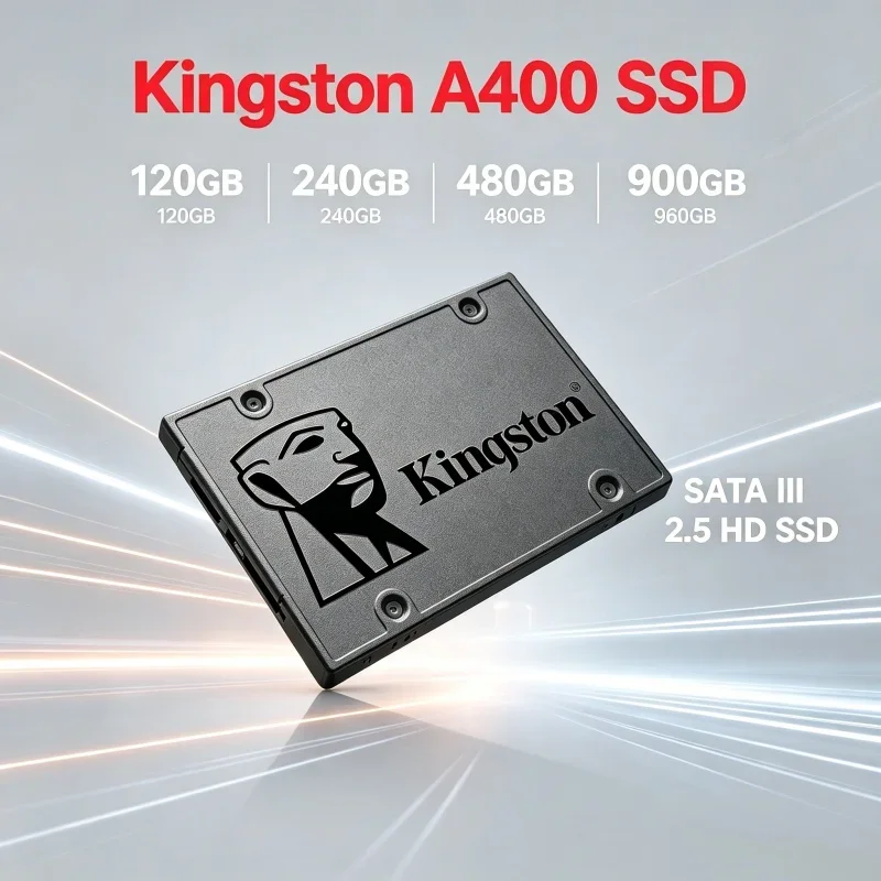 

Kingston A400 2.5 Inch SATA III Internal SSD Solid Drive 120GB 240GB 480GB 960GB HDD Hard Disk Storage for Laptop Desktop PC
