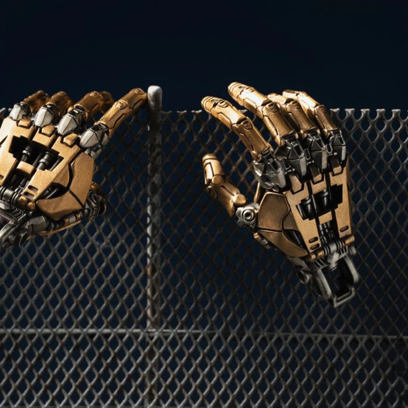 Display Decoration Robot Hand With Movable Fingers Mechanical Bionic Hand Pendant Car Interior Hanging Ornament Charm