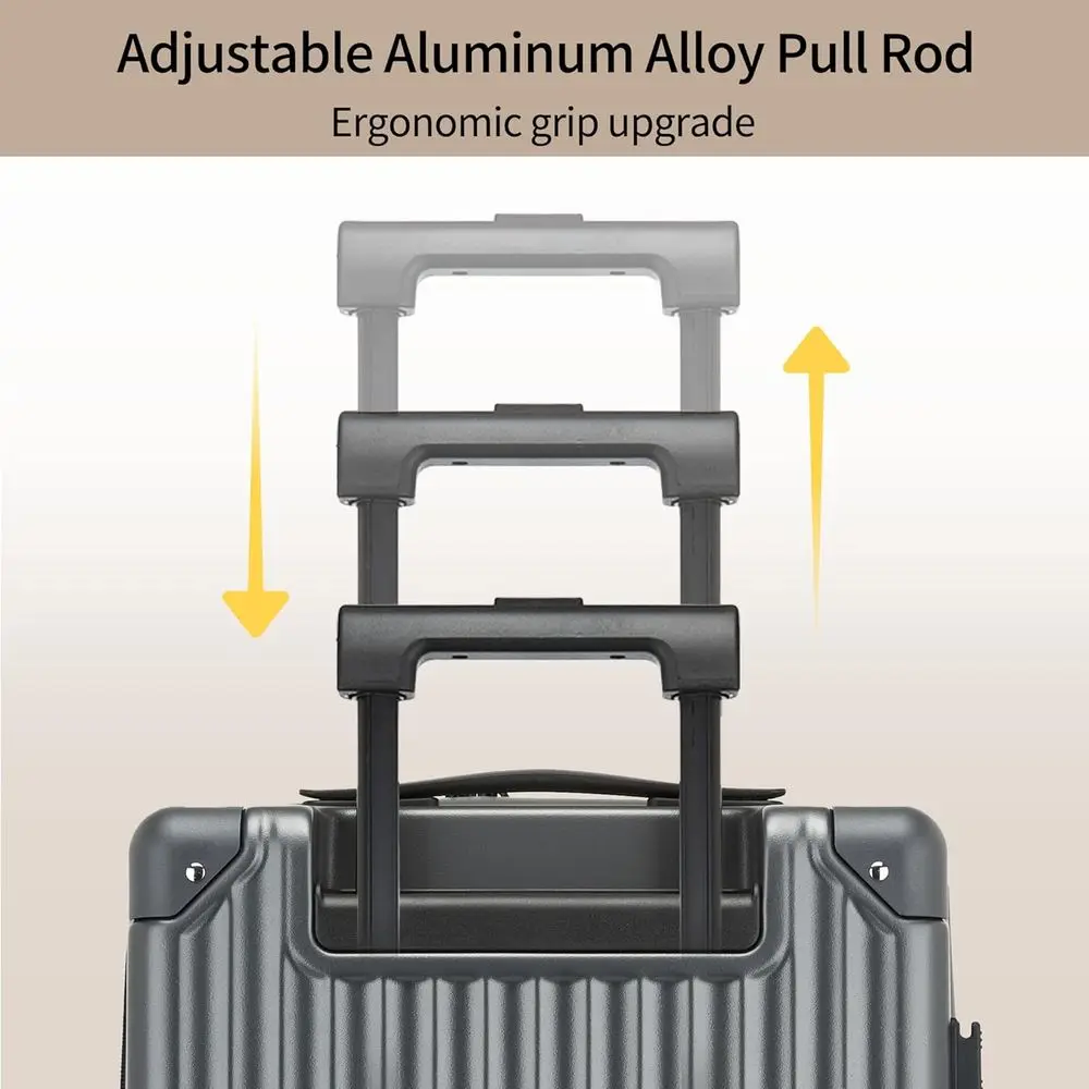 20 Airline-Approved Hard Shell Spinner Suitcase with TSA Lock, 22x14x9, Grey