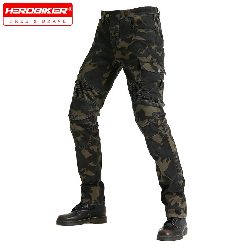 

Motorcycle Jeans Outdoor Anti Fall Multi Bag Motorbike Jeans Men's Outdoor Moto Elastic Anti Fall Moto Riding Pants