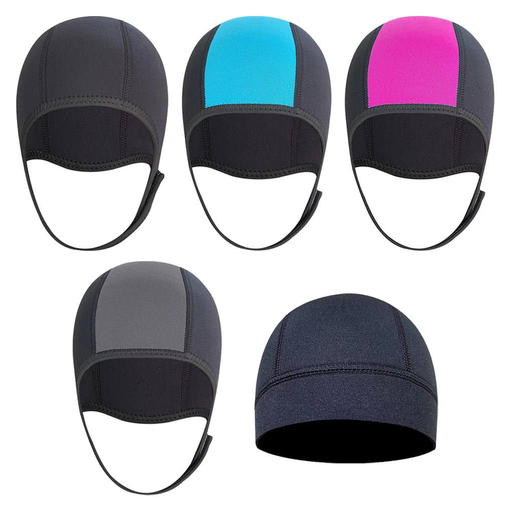 Neoprene 2 5mm Thicken Swim Thermal Hood Cap Thicken Underwater Ear Hat Training Practice Swimwear Man Women Black