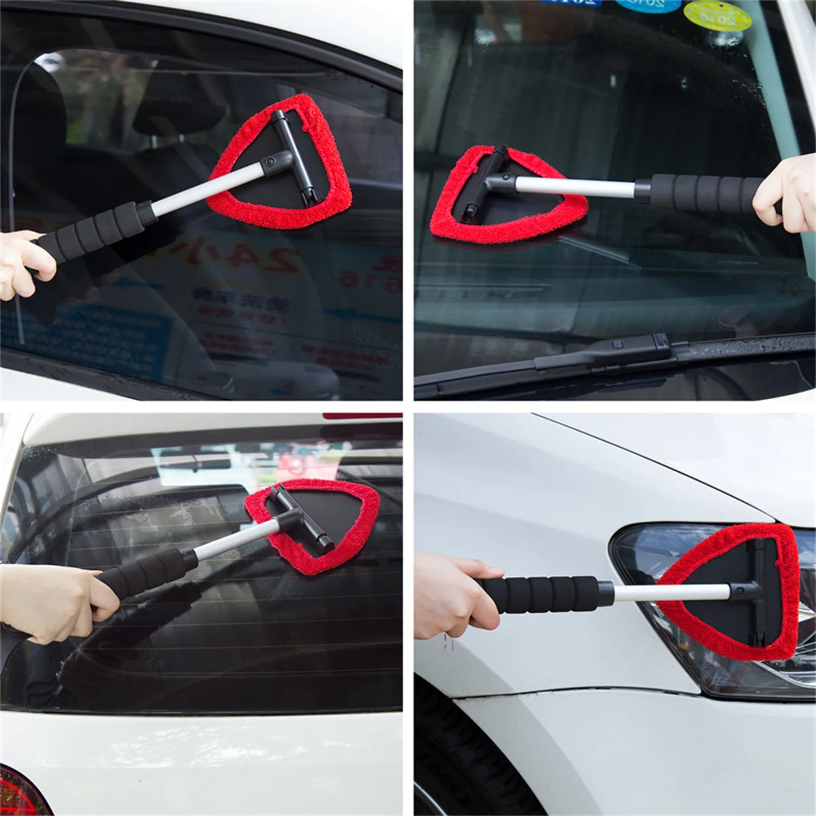 Car Windshield Window Cleaner Brush Telescopic Glass Cleaning Wash Tool Scraper Wiper Auto Window Anti-fog Defogging Brush