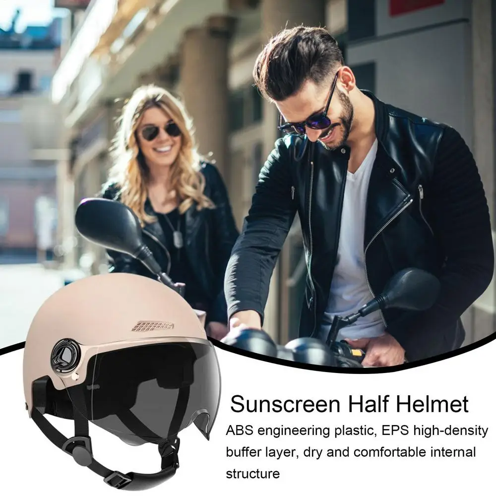 Fahrradhelm 3C-Zertifiziert für Männer, Frauen, Erwachsene und Kinder Cartoon-Elektrofahrrad-Motorrad-Halbhelm mit Schutzbrille – Detail 25