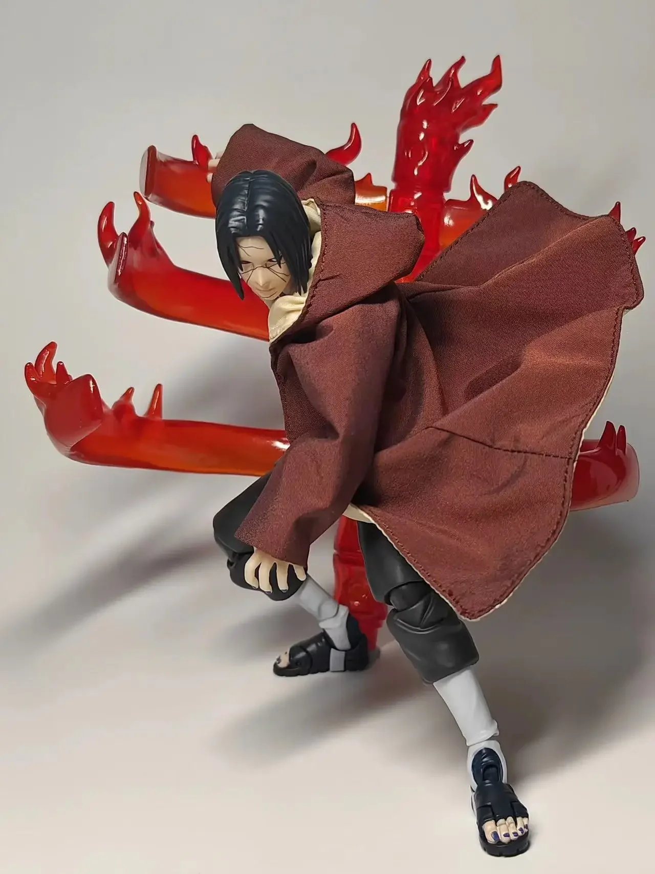 Handmade 1/12 Japanese Anime Uchiha Itachi Hooded Cloak Clothes Accessories Fit SHF 2.0 NARUTOP99 Action Figures Body Model