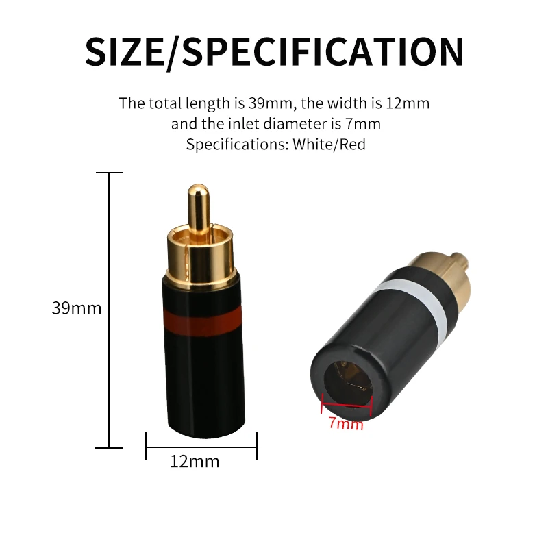 XCCSEE enchufe Lotus RCA chapado en oro de cobre puro HIFI, adecuado para dispositivos de interfaz RCA como altavoces y amplificadores