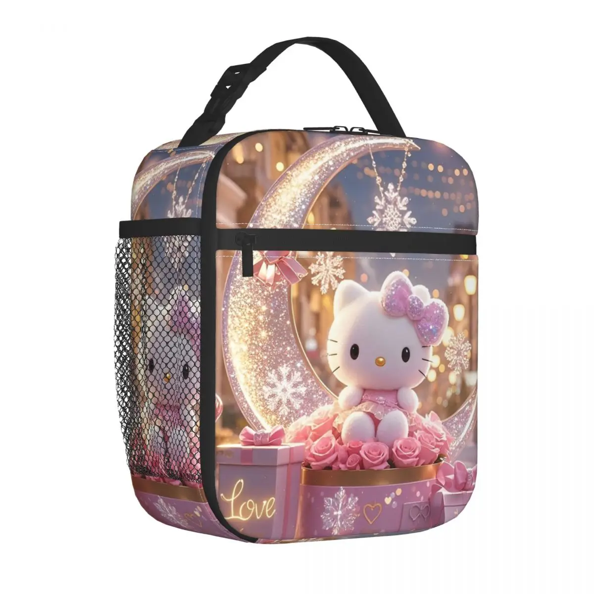 

Hello Kitty Moon Insulated Lunch Bags Cooler Bag Lunch Container Cute Cartoon High Capacity Tote Lunch Box for Men Women Picnic