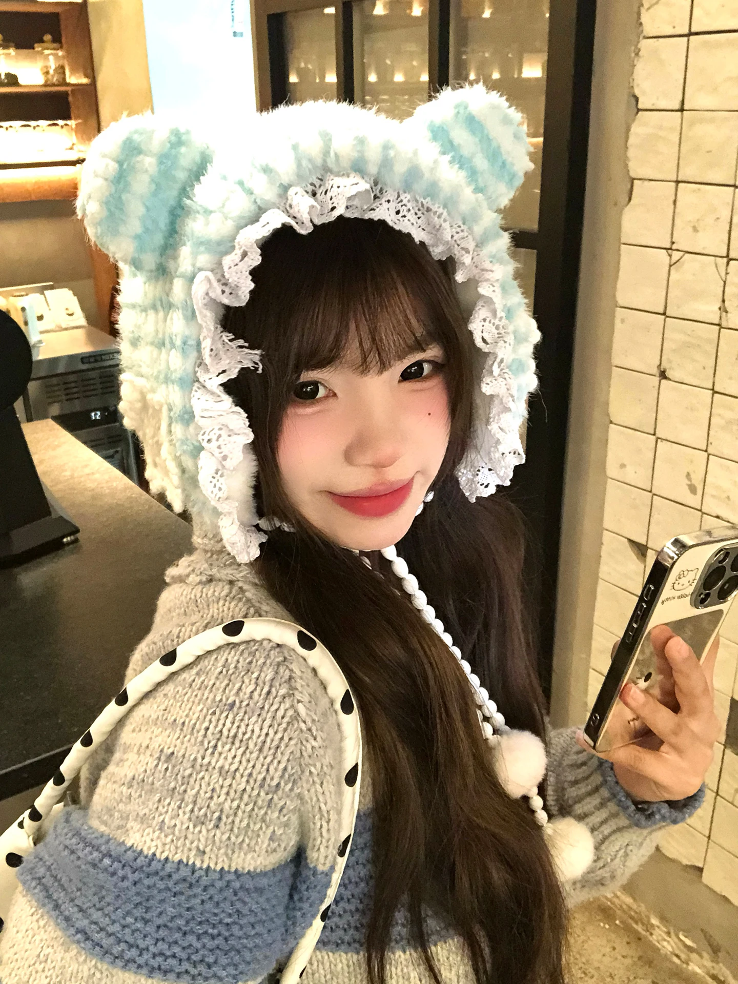 かわいいクマ耳ヘッドバンドぬいぐるみイヤーマフ女性用冬用防寒暖かい耳カバーサイクリング凍結防止イヤーウォーマー耳保護