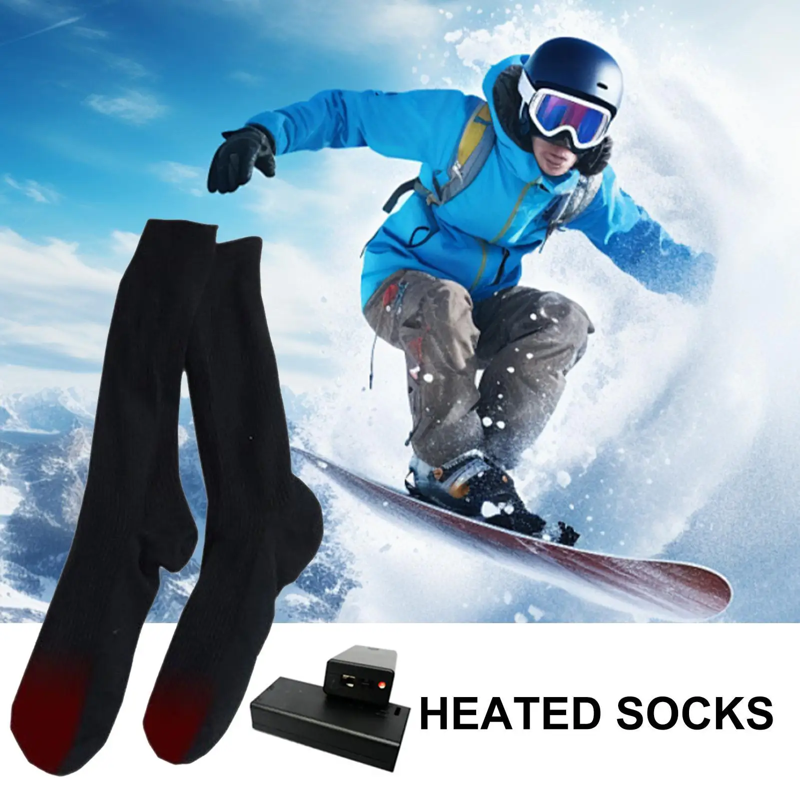 

Electric Heated Socks Comfortable Washable Even Heating Warmer Heated Ski Socks For Ski Winter Snowboarding Sports Activities
