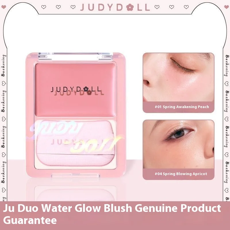 Judydoll Cream Blush Highlighter Palette - Dewy Glow, Multi-Use Makeup Stick for Cheeks Eyes Lips, Blurring Volumizing Effect