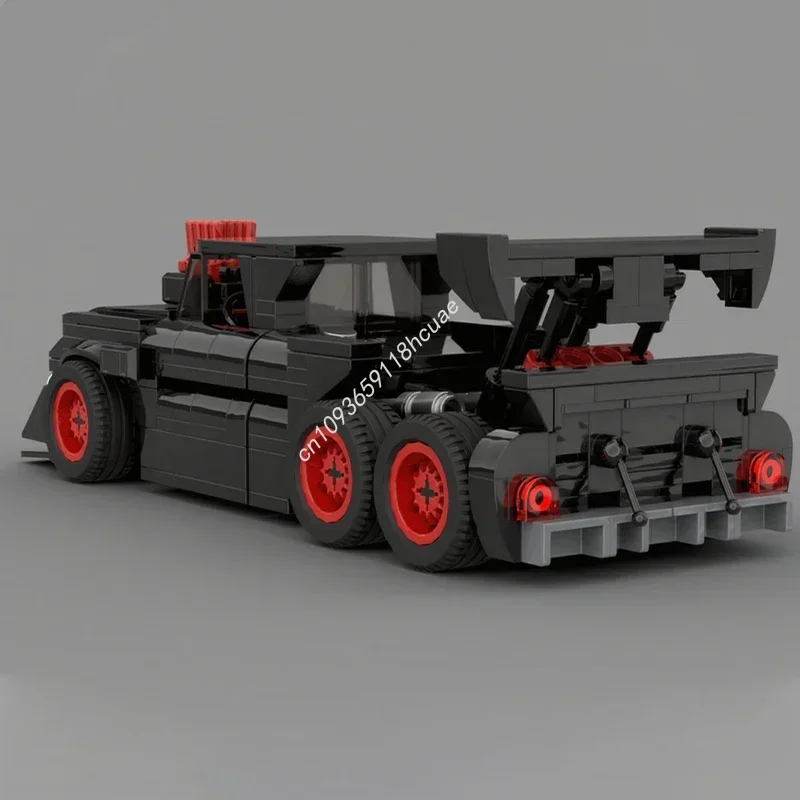 415pcs MOC Slayer Six-wheeled 1965 Chevroletes City Champion Supercar Building Blocks Christmas Model Education Creative Gift