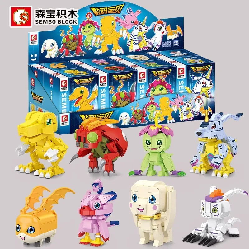 

SEMBO Digimon Adventure Anime Building Blocks Agumon Patamon Assemble Models Decoration Puzzle Toys Children's Birthday Gifts