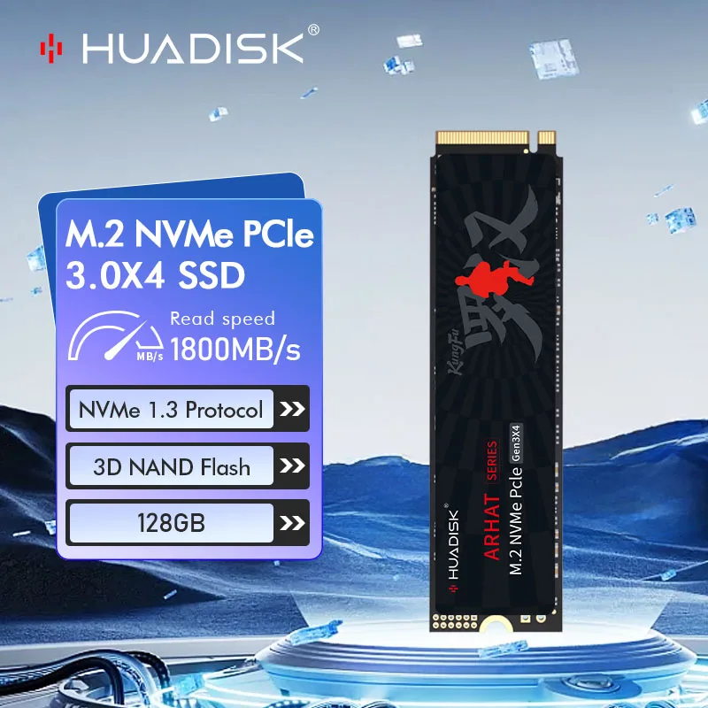 HUADISK SSD 128 GB NVME M2 Masaüstü Bilgisayar Dizüstü Bilgisayar için Dahili Katı Hal Sürücüleri