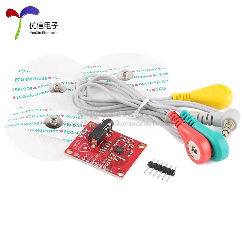 New Original AD8232 Module ECG Pulse Rate Monitor ECG Sensor With 3 Electrodes And Wires