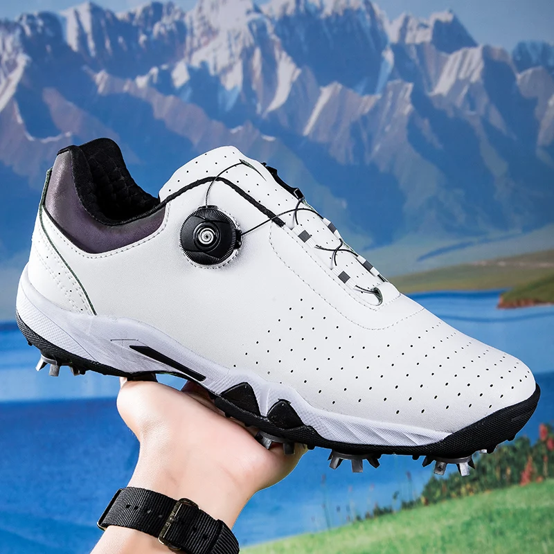 Unisex Golf Shoes Men's Lightweight Waterproof Shoes Knob Laces Casual Sports Golf Men's Shoes