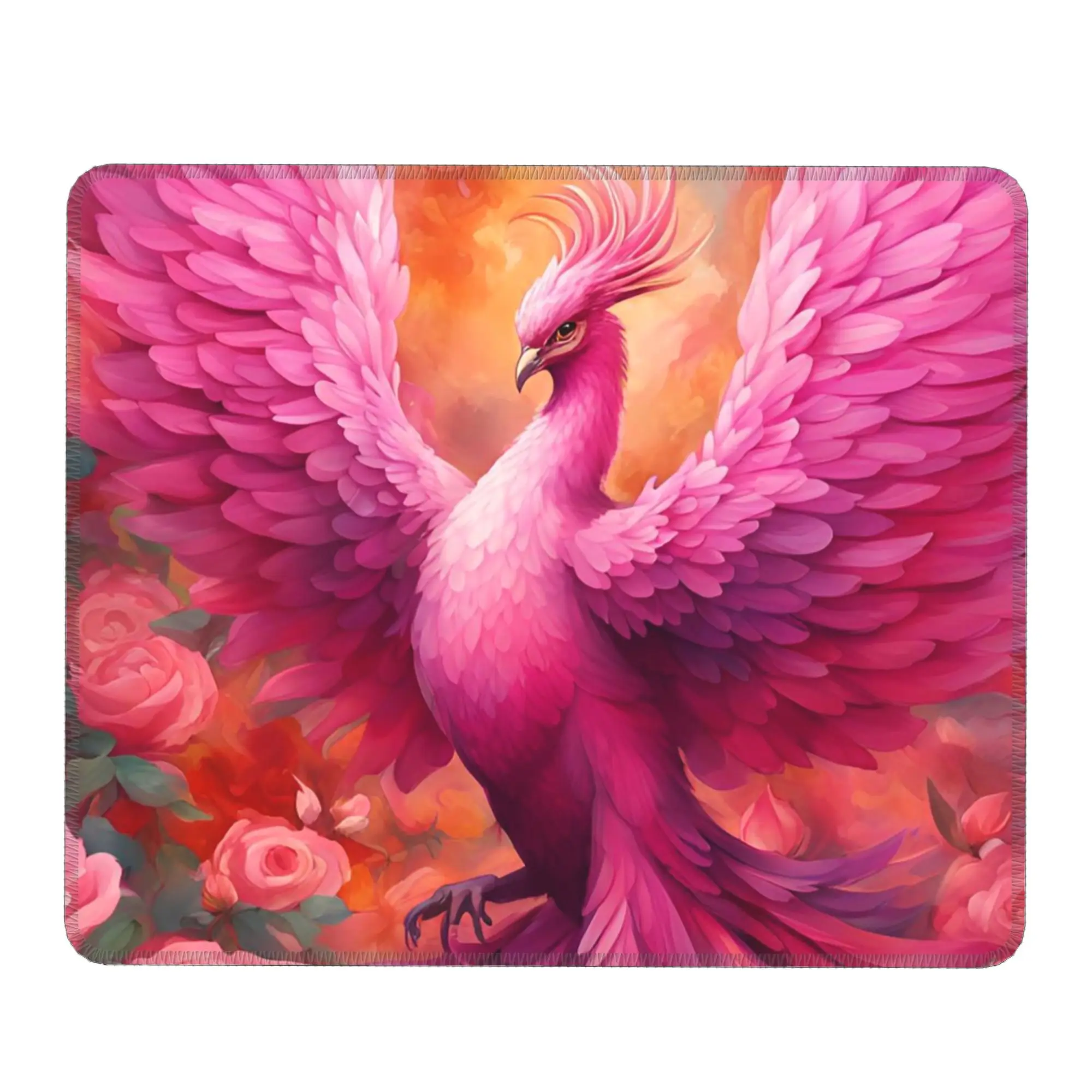 Phoenix And Flower Mouse Pad Computer Keyboard Mouse Mat Gamer PC Laptop Desk Mat Office Accessories Table Mats