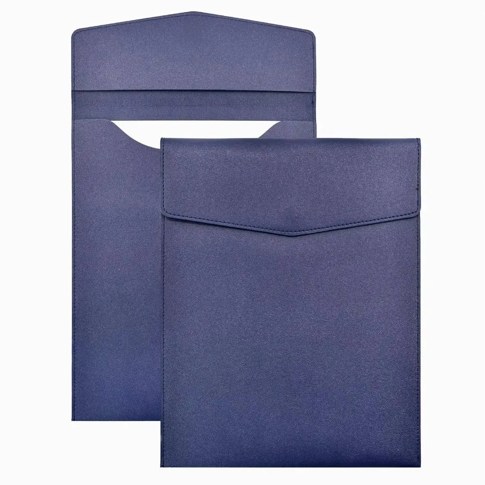 Simple Vertical A4 File Bag PU Large Capacity Document Bag Business with Buckle Document Storage Bag Office Supplies