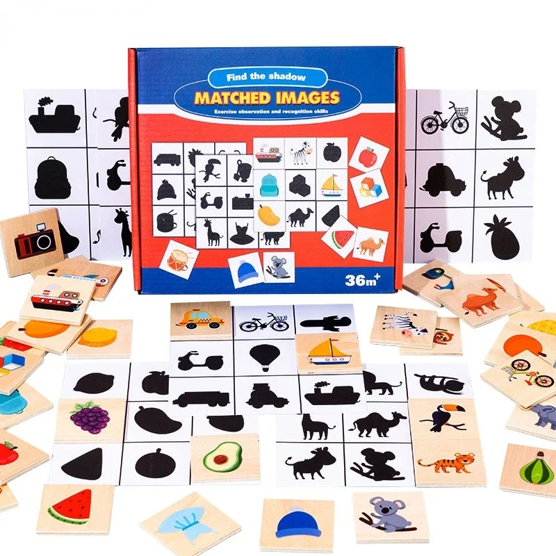 

Новые детские деревянные игрушки, обучающие животные, фрукты, одинаковые тени, игра-головоломка, детские развивающие игрушки Монтессори для детей