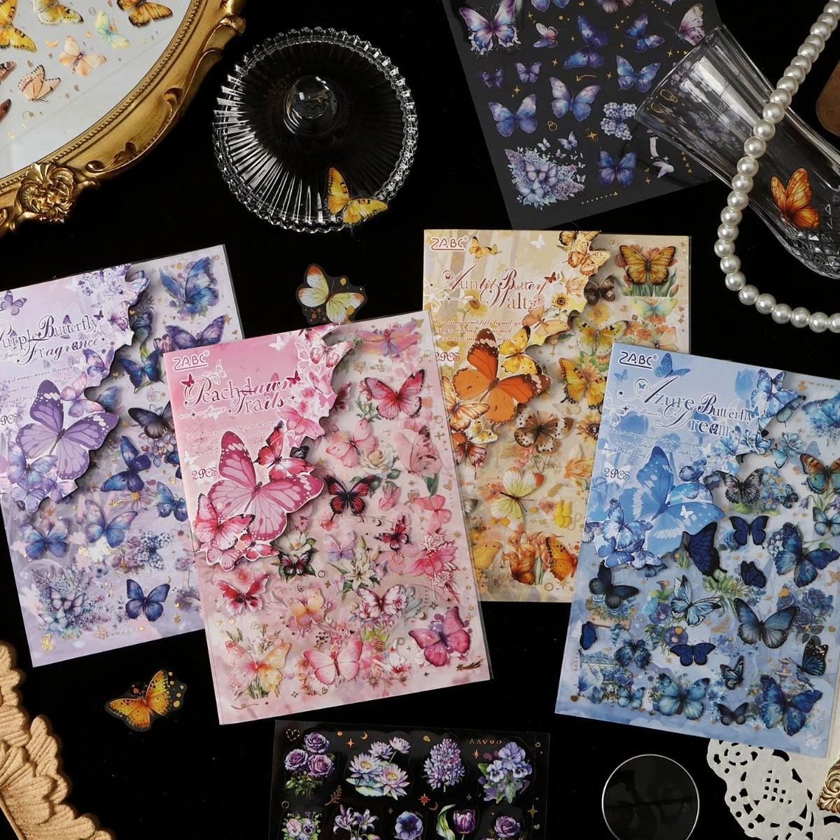 Pet Supplies Gift Card - 2pcs Butterfly & Floral Pet Stickers,