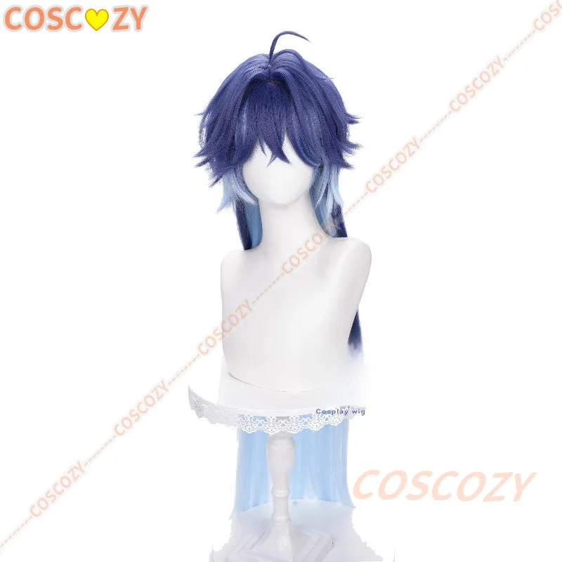 Juego Genshin Impact Kyryll Chudomirovich Flins peluca Cosplay pelo largo azul fibra resistente al calor mujeres hombres pelucas de Halloween