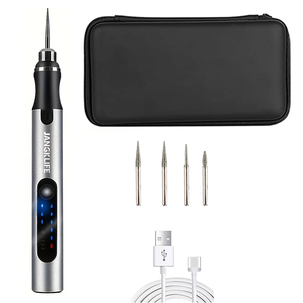 JANGKLIFE USB draadloze roterende gereedschapsset houtbewerking graveerpen DIY voor sieraden metaal glas mini draadloze boormachine