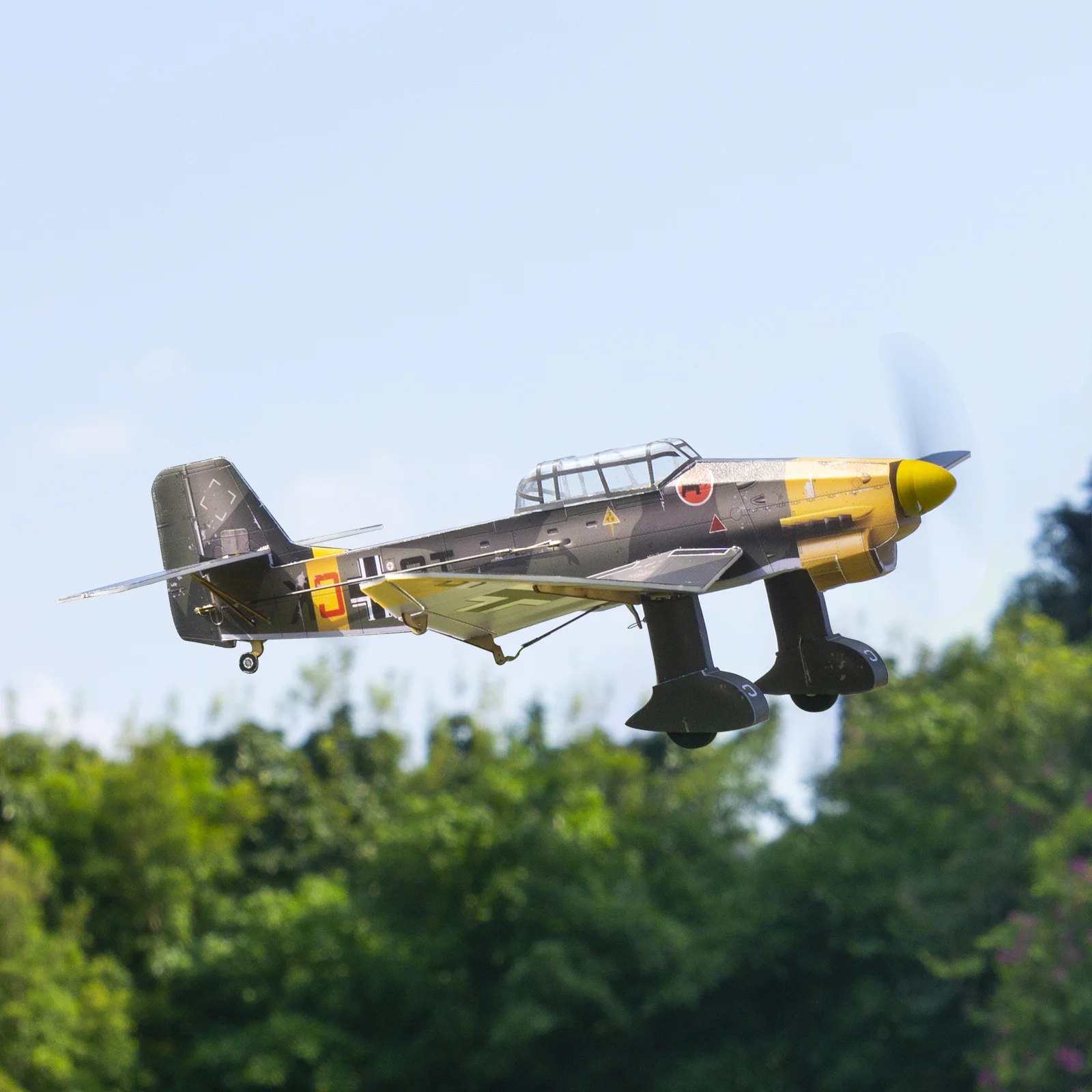 Ju-87 Stuka Bom DIY RC Kit w/Gyro Transmitter & Retractable Gear, Aerobatic Model Building for Teens Adults - STEM Gift Project