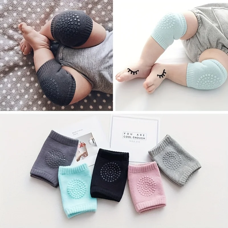 5-piece set of children's crawling knee pads - anti slip polyester children's knee pads with multiple colors to choose from