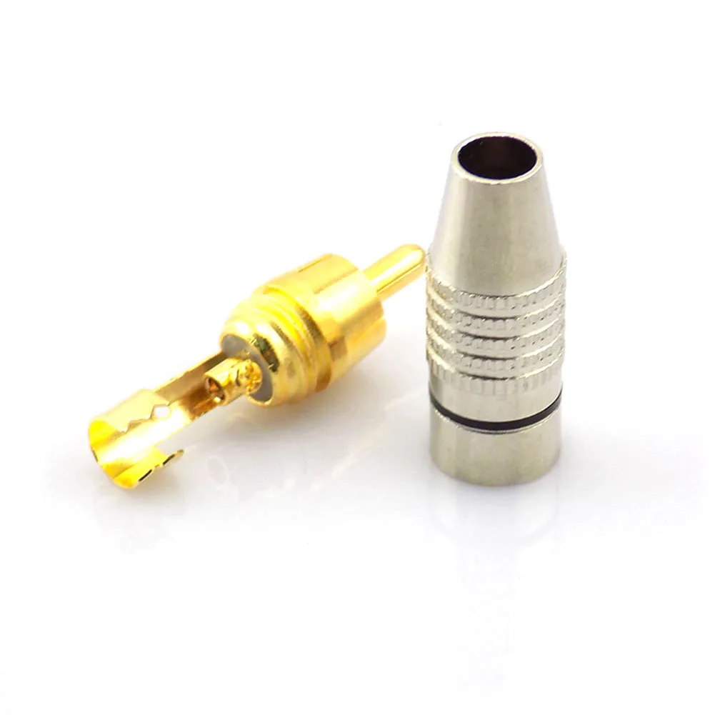 RCA Male Plug to cabling Connector Adapter Audio Video Cable CCTV camera Non Solder Gold Plated