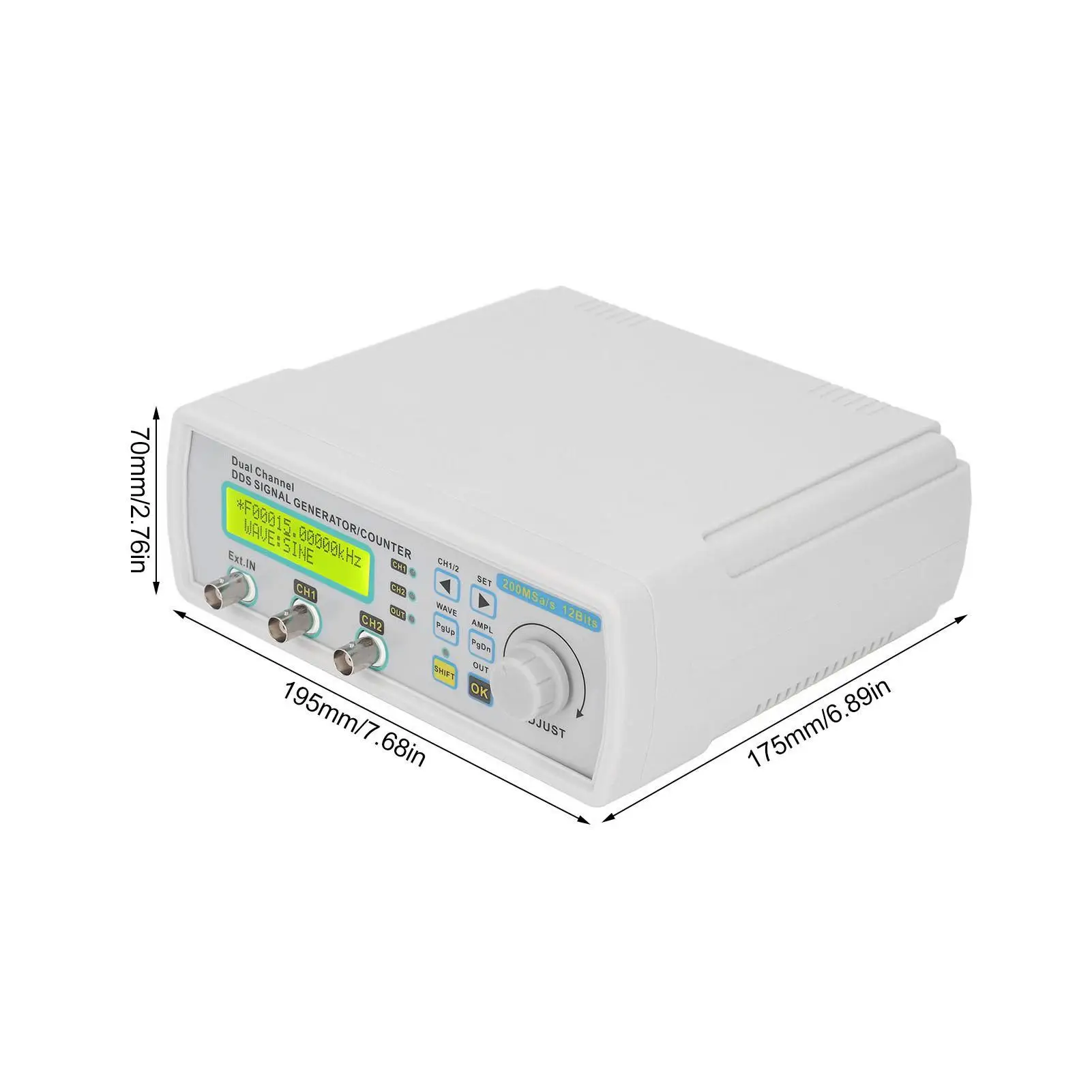 

2-Channel DDS Generator & Frequency Meter MHS5200A - Arbitrary Waveform Function | 25MHz, DC5V, 100-240V