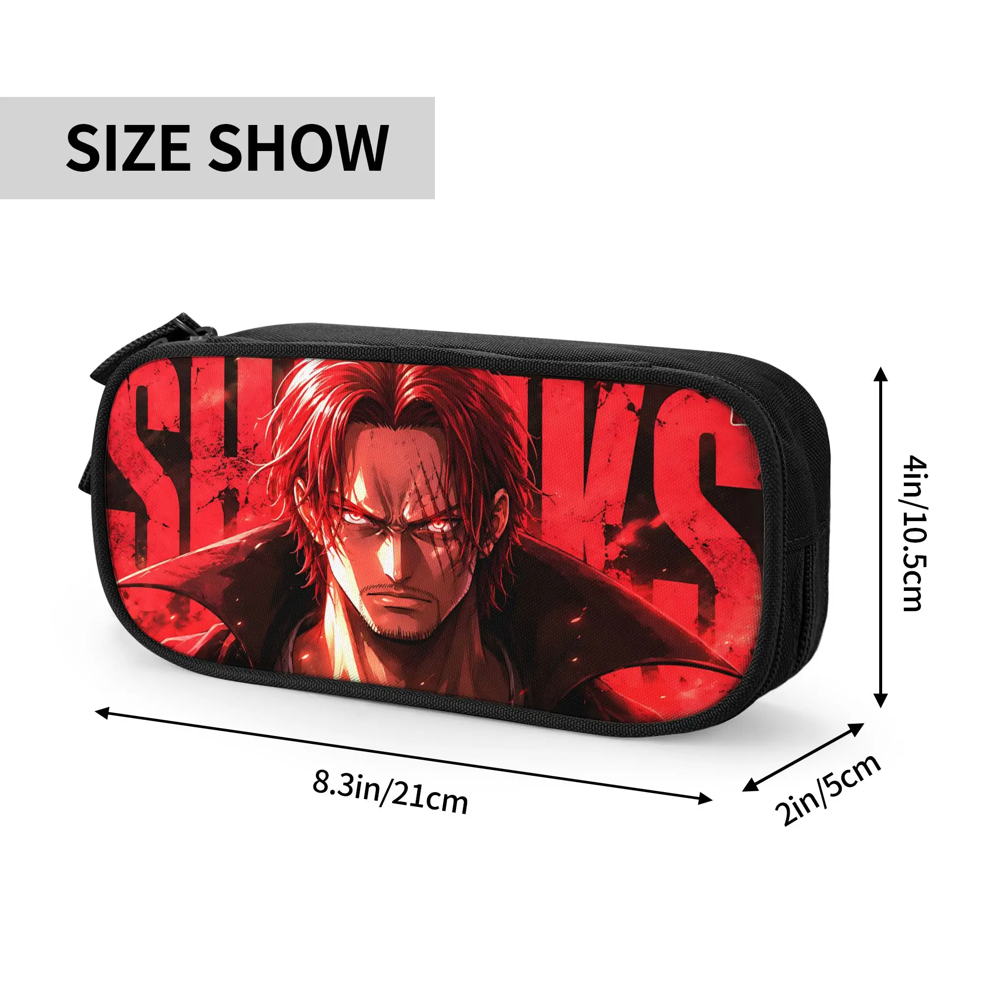 Custom Anime One piece Theme Large Capacity Bags for Child RED HAIRED SHANKS School Pencil Bag for Boys Gilrs Kids