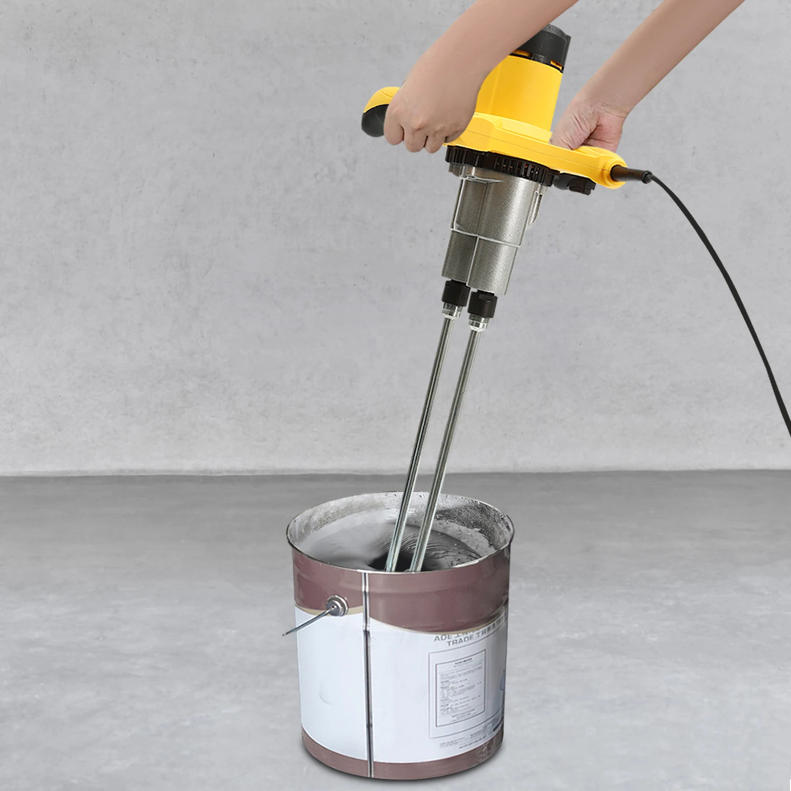 1800/1600W Paint Mortar Stirrer Mixing Mortar Double Rod Concrete Stirrer Hand Mixer 6 speeds Optional