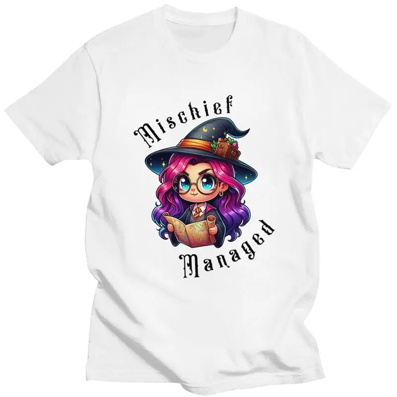 

Custom H-Harrys T Shirts Men Soft Cotton Tees Mischief Managed Tshirt Short Sleeve Urban T-shirt Clothes