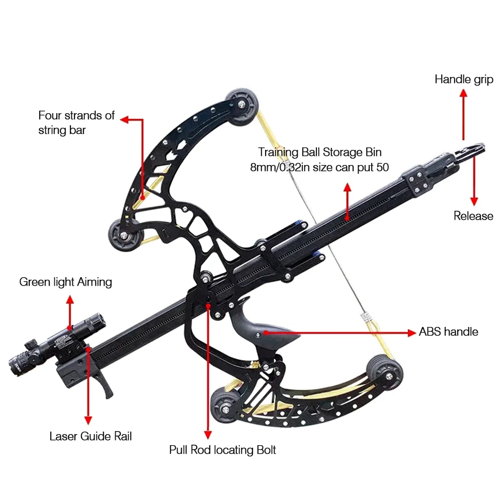 New compound bow full metal 50-shot steel ball archery dual-use outdoor green laser aiming high precision competition adult